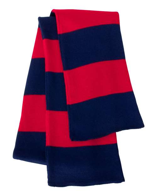 Rugby-Striped Knit Scarf