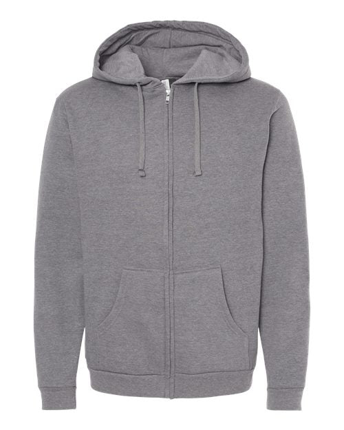 Hoodie à capuchon avec fermeture éclair unisexe cendré Gris 4XL