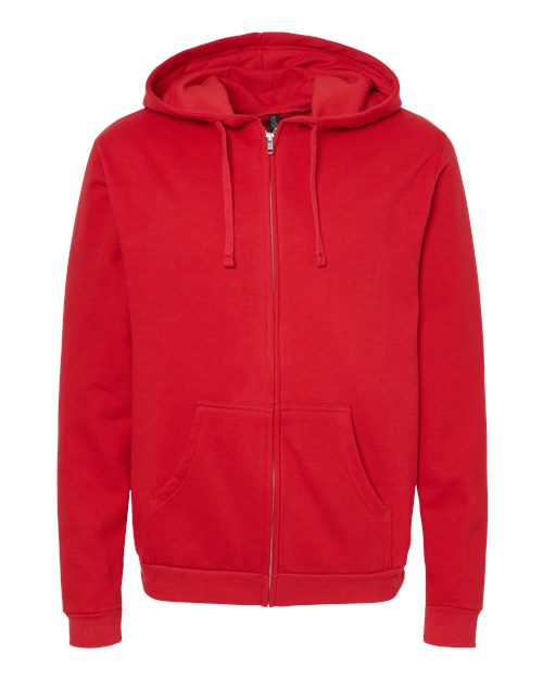 Hoodie à capuchon avec fermeture éclair unisexe Rouge 3XL