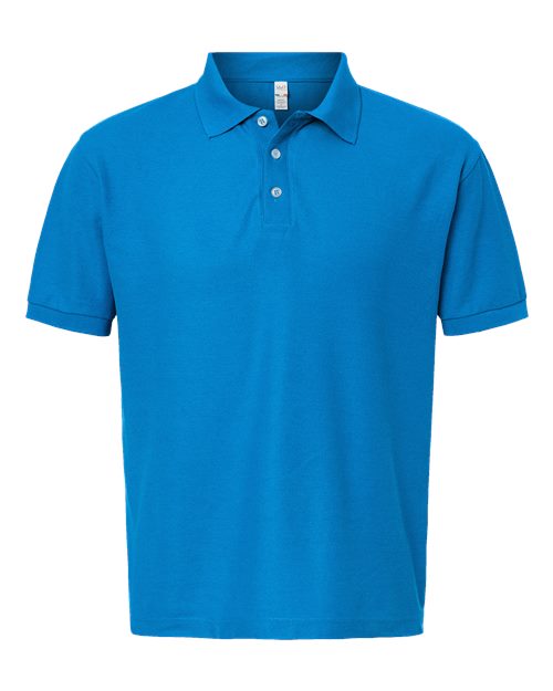 Polo soyeux pour homme Turquoise