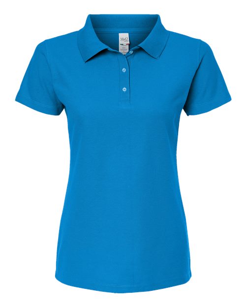 Polo soyeux pour femme Turquoise