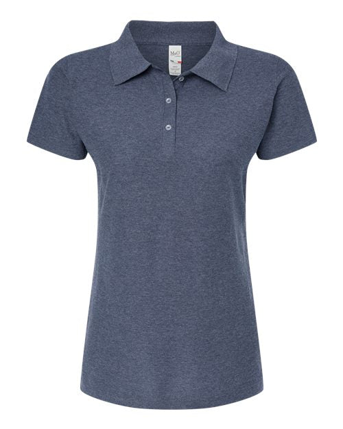 Polo soyeux pour femme Bleu marin cendré