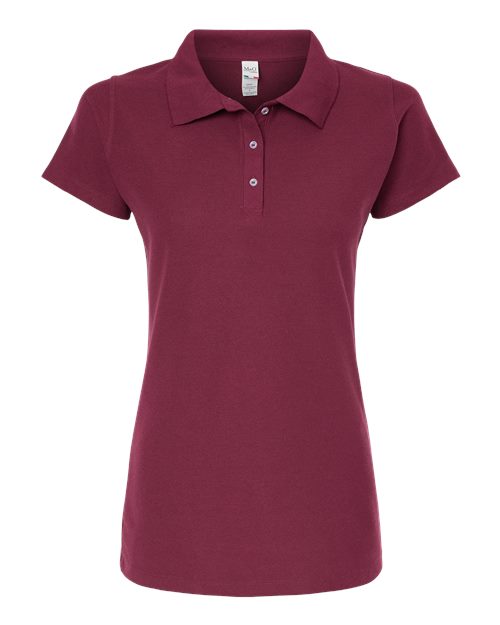 Polo soyeux pour femme Marron